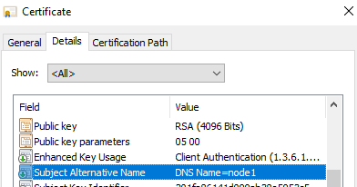 Checking Subject Alternative Name (SAN) in certlm.msc (Local Computer)