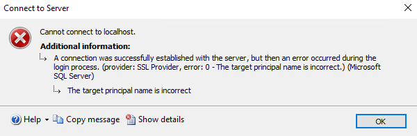 Connection string host must match certificate SAN/CN