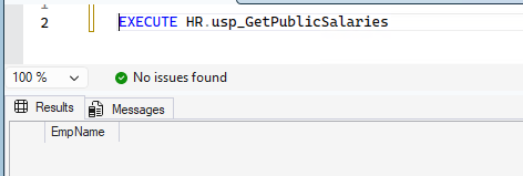 SSMS: Executing stored procedure with granted EXECUTE permission